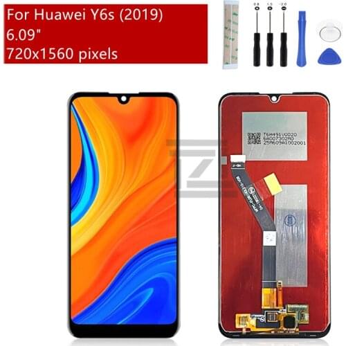 For Huawei Y6s 2019 LCD Display Touch Screen Digitizer Assembly With Frame JAT-L29 JAT-LX1 Screen Replacement repair parts 6.09