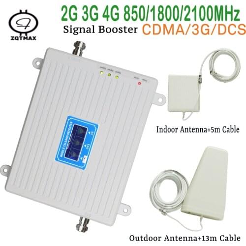ZQTMAX 2g 3g 4g antenna sets + gsm cell phone signal booster 850 1800 2100 signal booster UMTS LTE cellular amplifier