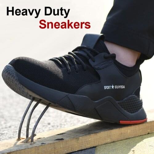 1 Pair Heavy Duty Sneaker Safety Work Shoes Breathable Anti-slip Puncture Proof for Men Best Sale-WT