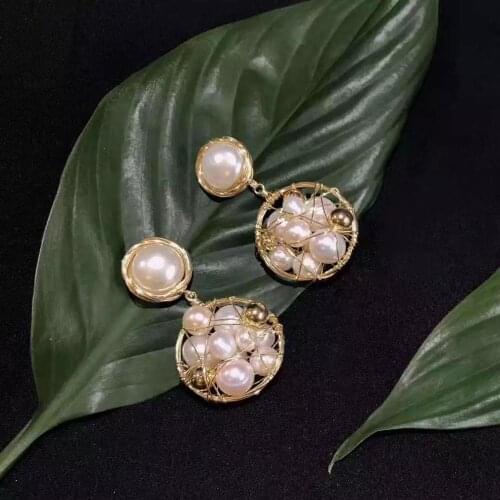 14pcs Pearls,Natural Fresh-water Pearls Drop-Earrings,original design for women earrings,Jewelry gift for wedding party decor