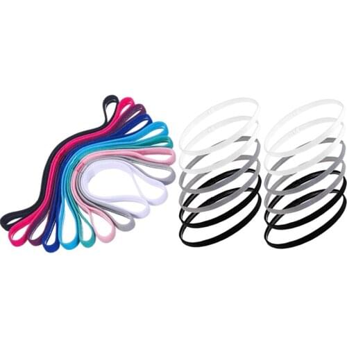 21 Pieces Thick Non-Slip Elastic Sport Headbands Hair Headbands,Exercise Hair And Sweatbands For Women And Men
