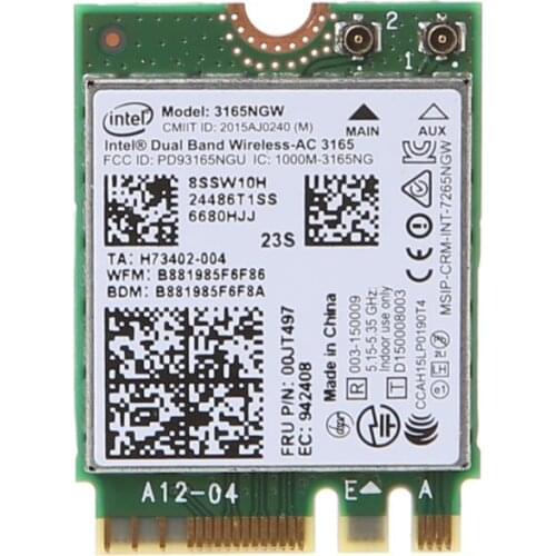 3165AC 00JT497 Dual Band 2.4G/5G Wireless WiFi Network Card For Lenovo E460 E560 E470 E570