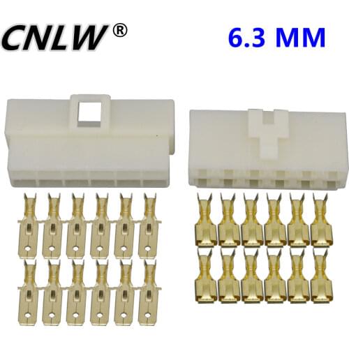 6.3 Series All New 12 Pin DJ7121-6.3-11/21 ABS Plastic Electrical Wire Connectors Plug Male and female Automobile Connector