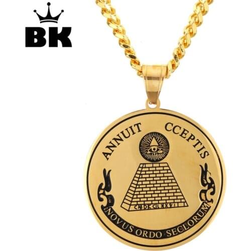 Annuit Coeptis Pendant Egypt Pyramid Necklace Eye of Providence Masonic Illuminati Masonic Sign Jewelry Sacred Geometry Necklace