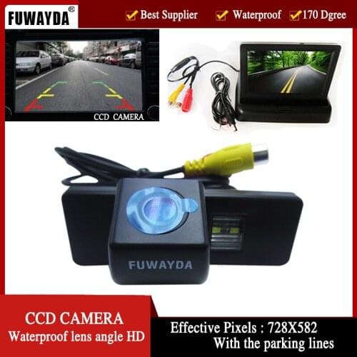 FUWAYDA Car Rear View Camera for Nissan QASHQAI X-TRAIL Geniss Citroen C-Triomphe Pathfinder, 4.3Inch foldable LCD TFT Monitor