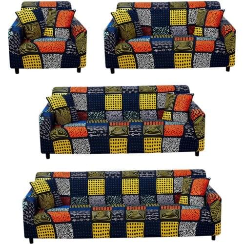 1 2 3 4 Seat Ethnic Pattern Stretch Sofa Cover Machine Washable For Living Room Couch Cover L Shape Corner Armchair Cover