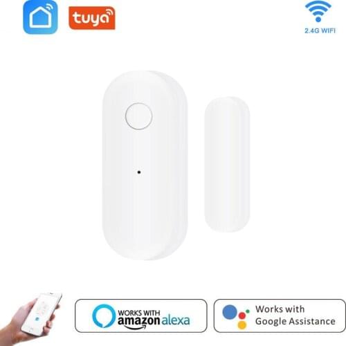 Tuya Smart WiFi Door Sensor Door Open/Closed Detectors Window Sensor Wifi Home Alarm Compatible With Alexa Google Home Tuya APP