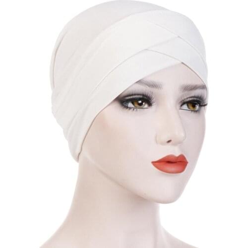 Elastic Women Hats Crystal Hemp India Beanie Winter Muslim Hats For Ladies Solid Cancer Chemo Hat Turban Cap Bonnet Headdresses