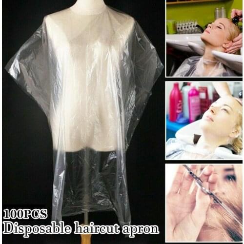 100PCS Disposable Hairdressing Apron Waterproof Hair Cutting Capes Hair Cape Hairdresser Barber Accessories Hair Coloring Aprons