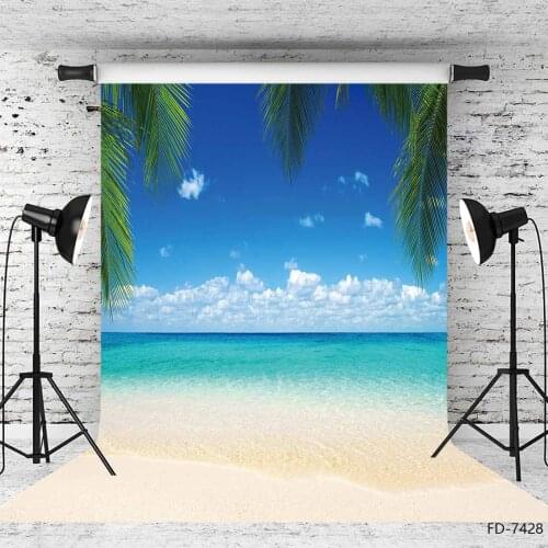 Photographic Backdrops Beach Tropical Sea Backgrounds Photo Studio for Children Baby Family Party Portrait Dolls Photoshoot