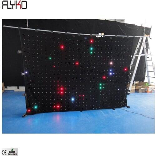 Flexible led video screen P10cm 2x3m led video wall curtain display easy to install and dismantle