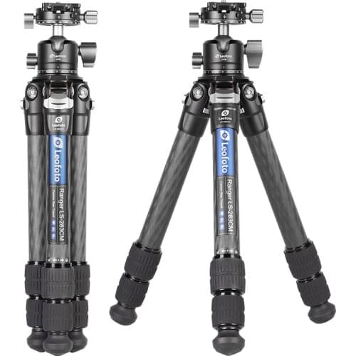 Leofoto LS-283CM + LH-30R Carbon Fiber Compact Lightweight Portable Star Photography Tripod with Three Sections and Three Gears