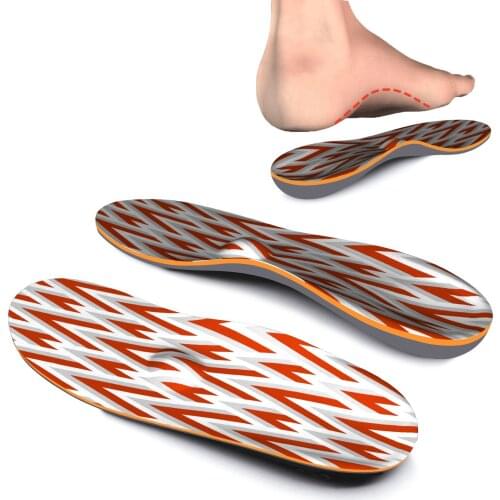 Red Striped EVA Memory Foam High Arch Support Insoles for Women Men and Kids, Shock Absorption Sports Shoe Inserts