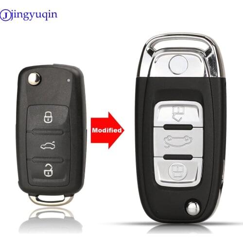 Jingyuqin Modified Flip Remote Car Key Shell Fob For Volkswagen VW Golf Polo Touareg Tiguan Jetta Beetle MK6 ( 5K0837202AD )
