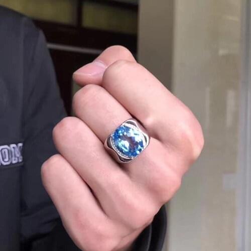 Man Ring Natural And Real Topaz Man Ring Wedding Engagement Topaz Ring Fine Jewelry Wholesale 925 sliver Ring