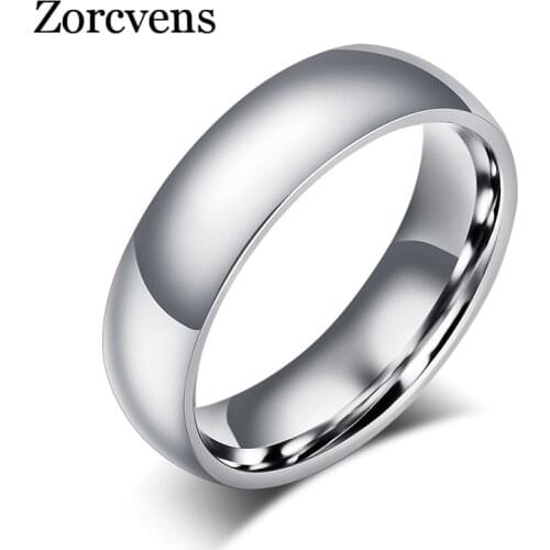 Modyle 2020 New Fashion 6mm Classic Wedding Ring for Men Women Gold Silver Color Stainless Steel Engagement Ring