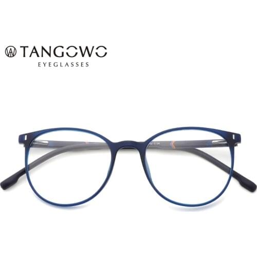 TANGOWO TR90 Glasses Frame Men Women Vintage Round Prescription Eyeglasses Full Optical Glasses Frame for men