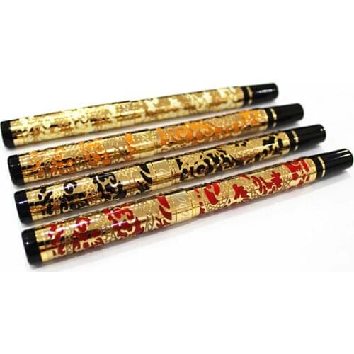 Advanced Fountain Pen Jinhao 5000 Dragon Year Golden with Black Ink Pen Business Gift Pens School Office Supplies
