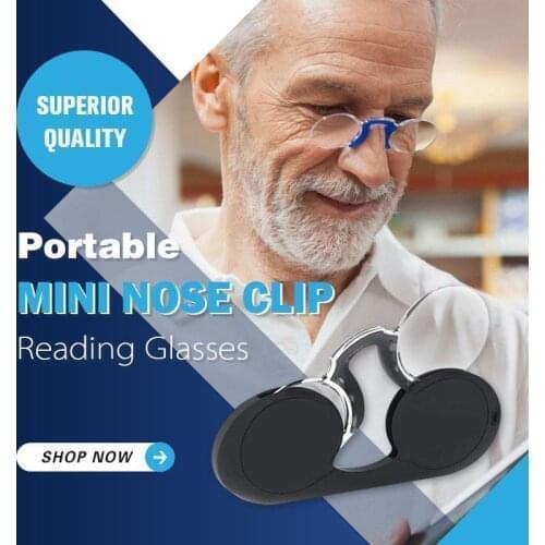 Portable Mini Nose Clip Reading Glasses Legless Mens And Womens Presbyopic Glasses +100-350