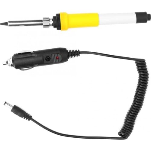 DC 12V 60W Portable Car SUV Electric Soldering Iron with Cigarette Lighter Plug for Outdoor Soldering Repair Wiring Repair