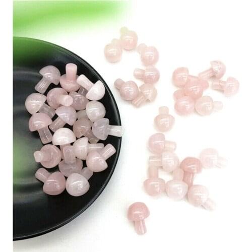 Drop Shipping Natural Pink Quartz Crystal Mushroom Shaped Polished Stonea Decor Healing Gift Natural Stones and Crystals