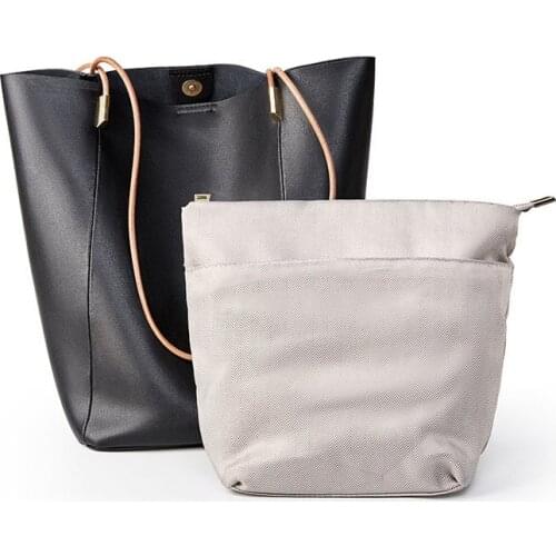 Luxury Cowhide Bucket Handbag Women Bags Designer High quality Genuine Leather Ladies Composite Bag for Girl Female Shoulder Bag