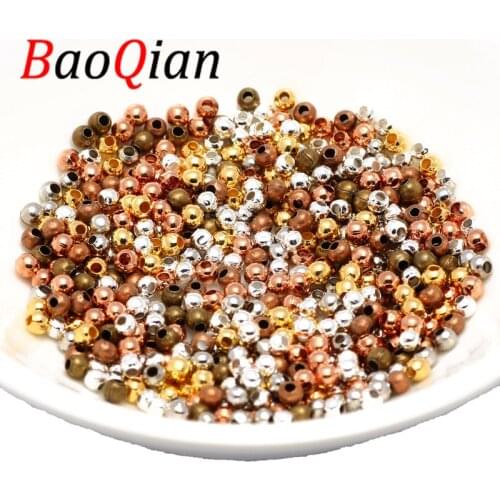 500pcs 2-10mm Round Smooth Ball Spacer Iron Beads For Jewelry Making Findings Necklace Bracelet Positioning Accessories