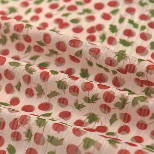 50*140cm Fruit Silver Thread Beauty Strip Chiffon Fabric Dress Top Dress Baby Clothes Scarf Small Dress Skirt Fabric