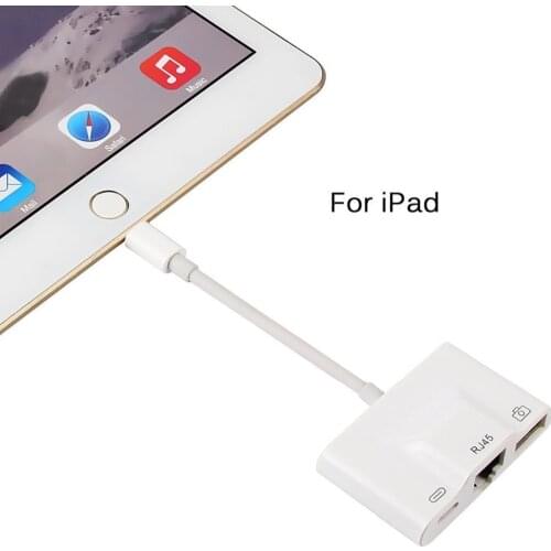 3 in 1 Charger Adapter connector For Lightning to LAN 100Mbps Ethernet RJ45 Adapter OTG USB Camera Reader For iPhone/iPad