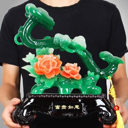 Chinese Style Lucky Fengshui Yuruyi Resin Statue Crafts Home Study Desk Ornaments Shop Birthday Present Housewarming Present