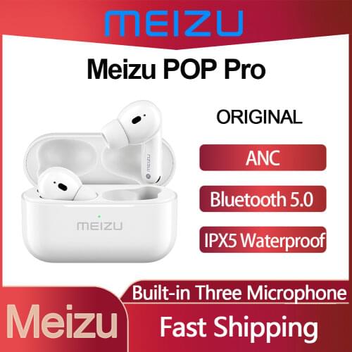 Newest Meizu POP Pro TWS Ture Wireless Earphone Bluetooth 5.0 ANC Active Noise Cancelling IPX5 Waterproof Bulit-in Mic Headsets
