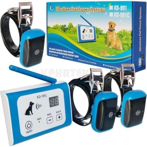 Waterproof and rechargeable electric pet fence system KD-991C is reliable and safe for pet training collar with remote