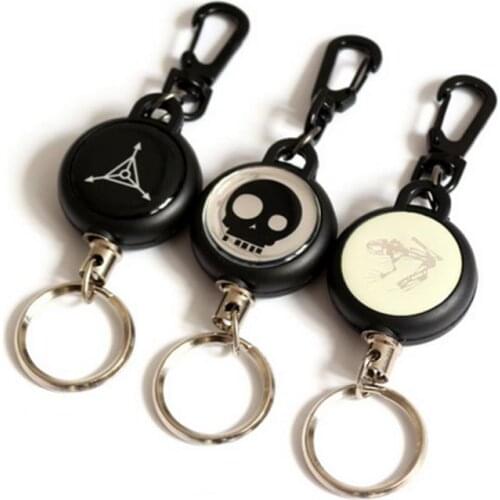 Retractable Keyring Pull Recoil Sporty Key Ring Metal Wire Keychain Clip Anti Lost ID Card Holder Key Chain Outdoor Tools