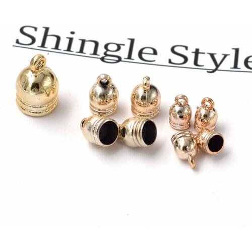High quality Necklace End Tip Plastic UV CCB Bead Caps Gold Plated 9*9*14mm,30PCs