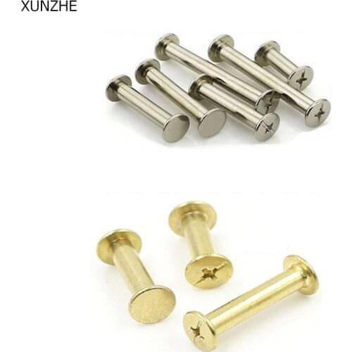 XUNZHE 20Pcs 5mm-25mm Album docking pin Luggage Leather metal Craft Solid Screw Nail Rivet / strap Rivets/ Account Book screws