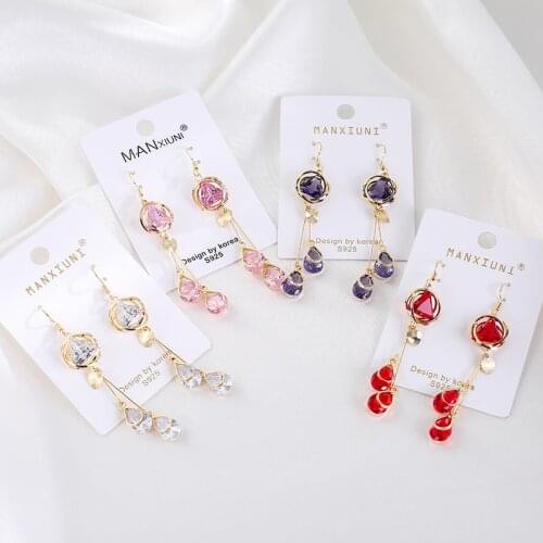 2020 Fashion New Alloy Color Cubic Zircon Temperament Wild Womens Earrings Popular Accessories