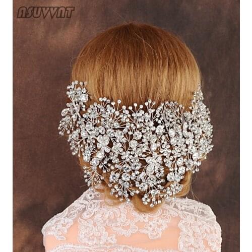 Fashion Crystal Bridal Wedding Headdress Accessories Rhinestone Teardrop Tiara Headband Cocktail Women Hair Jewelry