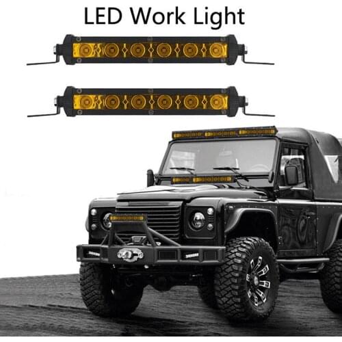 1Pc/2Pcs Car Work Light Assembly 12v 24v 7Inch Led Yellow Spot Light Bar for Tractor Boat Trucks DRL Off Road 4WD 4x4 SUV ATV