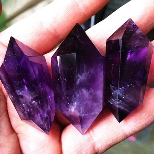 1PC Random Natural Purple Amethyst Tower Crystal DT Point Wand Obelisk Quartz Healing Stone Home Decoration Craft Ornament Gift