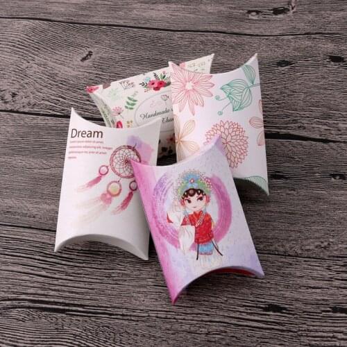 10pcs/lot Multi Designs small Pillow Earrings Gift Box 6.5x9x2.5cm Candy Box Wholesale necklace jewelry display packaging boxes