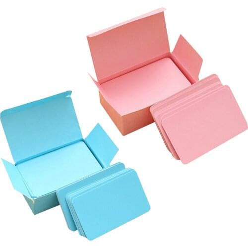 2 Boxes Pink + Blue Paper Blank Index Flash Cards DIY Message, 90 Sheets