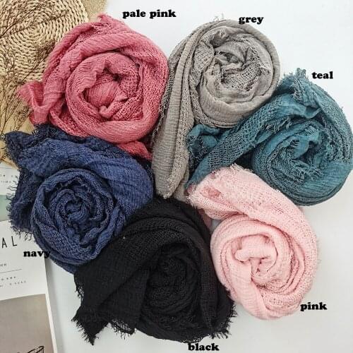 2021 Fashion Newest Solid Color Hollow Out Pattern Cotton Scarf 6Colors 10pcs/lot