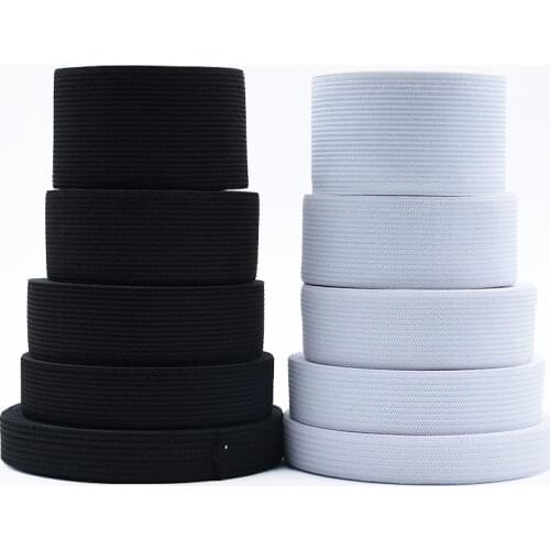 3/6mm 5 Yards Black and White Color Elastic Bands Wide Braided Elastic Ribbon Elastic Band Sewing Garment Accessories DIY Bands