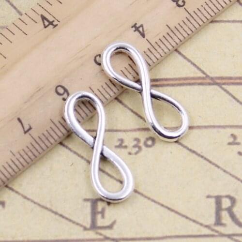 30pcs Charms Infinity Symbol Connectors 23x8mm Tibetan Bronze Silver Color Pendants Antique Jewelry Making DIY Handmade Craft