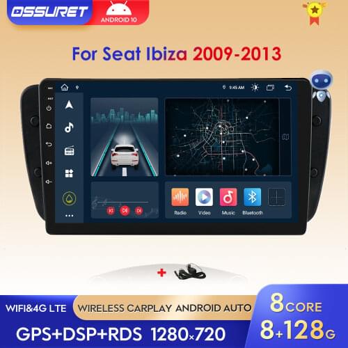 Android10 Car Radio Multimedia Video Player GPS Navigation for Seat Ibiza MK4 6J 2008 2009 2010-2013 NON DVD 4G WIFI 2 Din OBD2