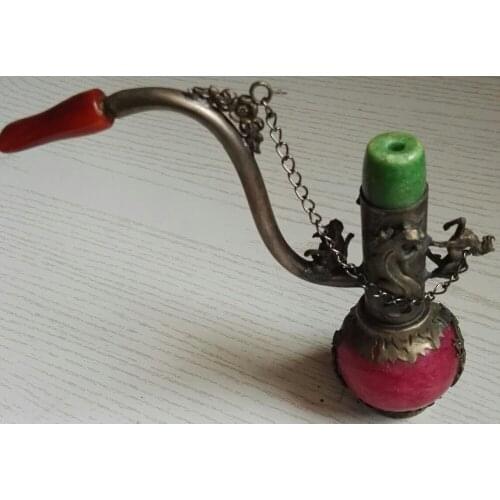 Boutique hand art smoke tibet silver pipe
