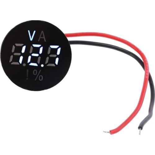 Digital Voltage Indicator 2 Wires 12V 48V 120V Battery Tester Lithium Lead-acid