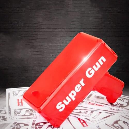 Make It Rain Money Gun Red Fashion Toy Christmas Gift Party Toys Game Spit Banknotes Cash Cannon Money Gun Toy Pistol Toy