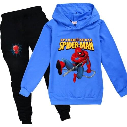Disney Kids Tracksuit Autumn boy Clothing Sets Spiderman Cartoon Children Boys Girls Clothes Kids Hooded Pants 2 Pcs Suits