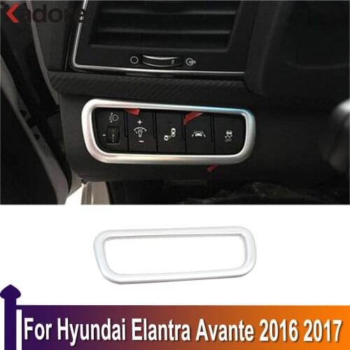 For Hyundai Elantra Avante 2016 2017 Matte Headlight Head Lamp Switch Decoration Cover Trim Car Interior Decoration Accessories